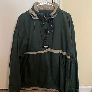 Size large, chaps green windbreaker